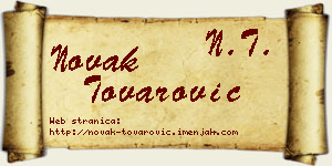 Novak Tovarović vizit kartica